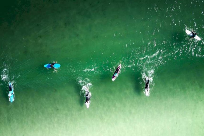 surfers in waikiki beach
